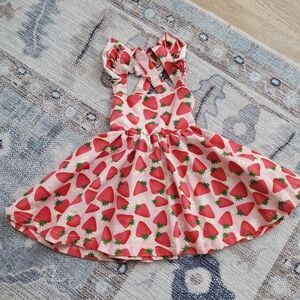Ollie Jay Girls Strawberry Criss-Cross Flutter Strap Dress sz12-18m